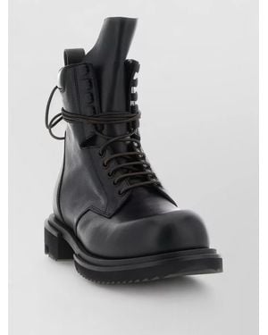 Rick Owens Derby Ankle Shoes Chunky Sole Contrast Laces - Black