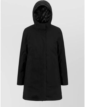 K-Way Mathiel Hooded Long Padded Jacket - Black