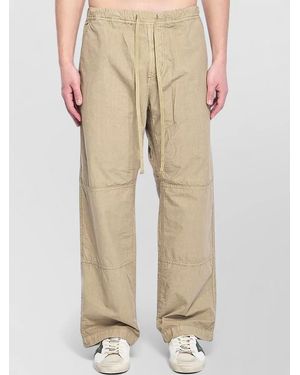 Haikure Cotton Mid-Rise Wide-Leg Trousers - Natural