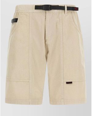 Gramicci Gadget Bermuda Shorts Belt Loops Pockets - Natural