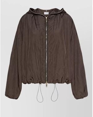 Sportmax Hooded Oversized Coat - Brown