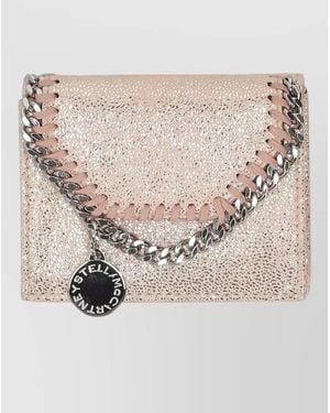 Stella McCartney Falabella Compact Trifold Wallet Chain Detail - Natural