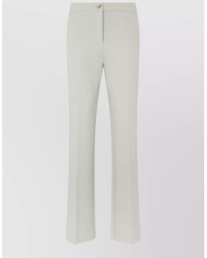 Pinko High Waist Viscose Tailored Flared Pants - White