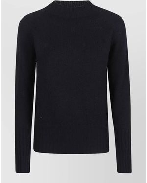 Drumohr Long Sleeve Ribbed Crew Neck Knit Jumper - Blue