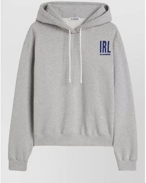 Jil Sander Hooded Jersey Sweatshirt Long Sleeves - Gray