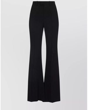 Balenciaga Flared Pants Straight Hem Side Pockets - Black