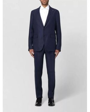 Tagliatore Wool Two Piece Suit Buttoned Cuffs - Blue