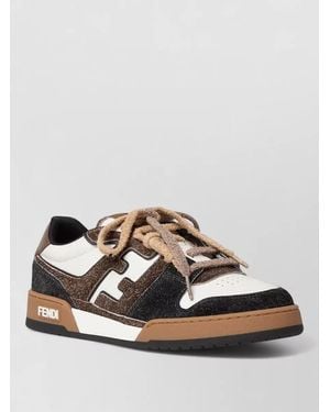 Fendi Match Mix Crosta Vitello Low Trainer - Multicolour