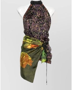 Dries Van Noten Silk Sleeveless Bodysuit - Multicolour