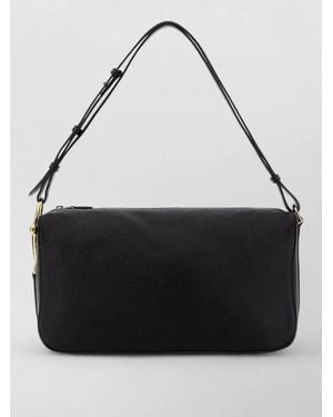 Gucci Leather Shoulder Bag Half Horsebit Detail - Black