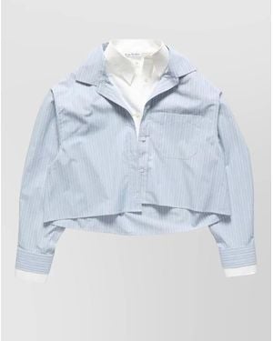 Acne Studios Striped Layered Cropped Shirt - Blue