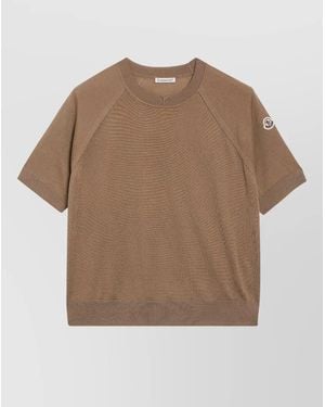 Moncler Crew Neck Regular Fit Knitwear Short Sleeves - Brown