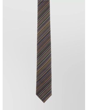Paul Smith Slim Striped Tie Pin - White