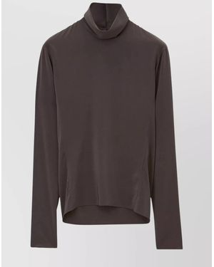 Lemaire High Neck Top With Long Sleeves - Brown