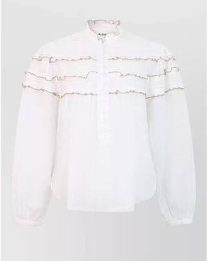 Isabel Marant Blouse Featuring Flounces And Long Sleeves - White