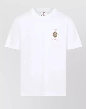 CASABLANCA Graphic Crew Neck Short Sleeve T-Shirt - White