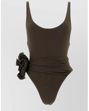 Magda Butrym 05 Scoop Neck One Piece Swimsuit - Brown