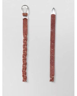 Our Legacy Adjustable Length Braided Belt Slim Profile - White