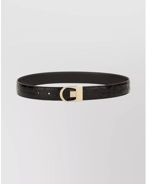 Saint Laurent Dual Sided Crocodile Texture Belt - Multicolor