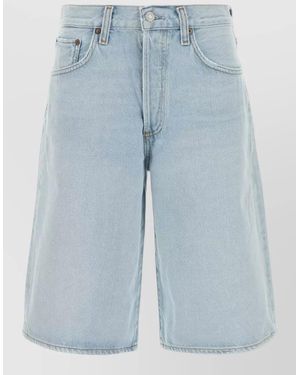 Agolde Ramona Denim Bermuda Shorts Belt Loop - Blue