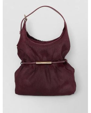 Balmain Mini Calf Leather Clutch Bag - Purple