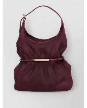 Balmain Mini Calf Leather Clutch Bag - Purple
