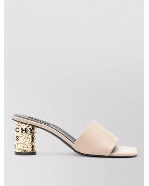 Givenchy Tape Heeled Leather Mules - Natural