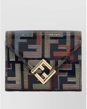 Fendi Logo-Print Purse - Grey