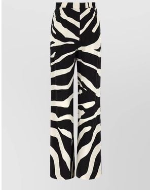 Dolce & Gabbana Zebra Pattern High Waist Palazzo Pants - White