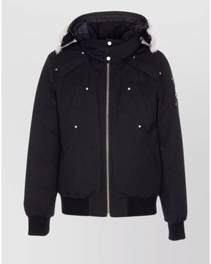 Moose Knuckles Down Hooded Bomber Jacket - Blue