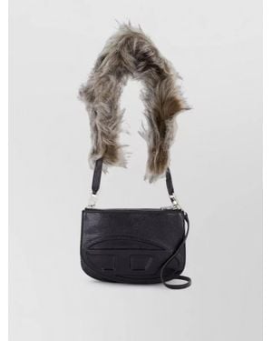 DIESEL 1Dr Twin Pouch Leather Shoulder Bag - White