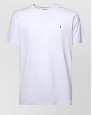 Dondup Cotton Crew Neck Short Sleeve Top - White