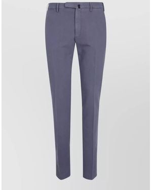 Incotex Regular Chino Pants Belt Loops Side Pockets - Blue