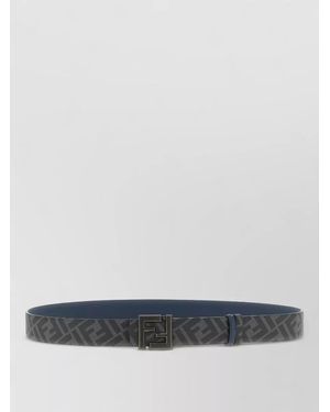 Fendi Calf Leather Reversible Belt - Grey