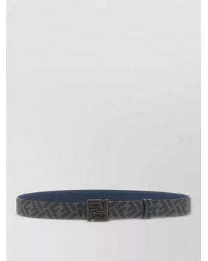 Fendi Ff Logo Reversible Belt Adjustable Fit - Gray