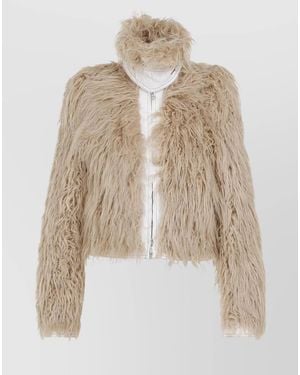 Dries Van Noten Faux Fur Jacket - Natural