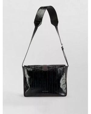 Dries Van Noten Lambskin Panelled Shoulder Bag - White