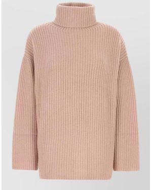 LeKasha Cashmere Oversized Turtleneck Jumper - Pink