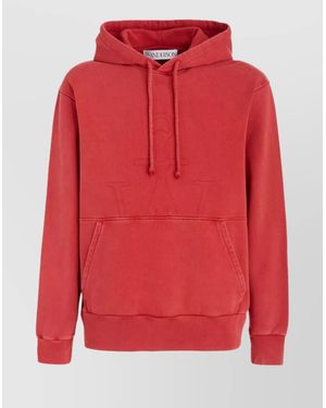 JW Anderson Cotton Hooded Sweatshirt - Red