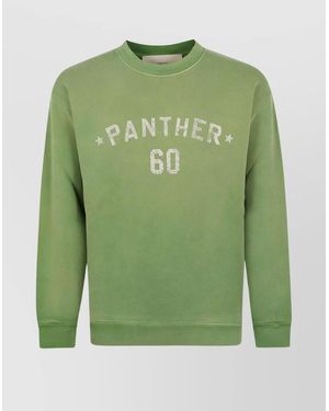 Valentino Garavani Crewneck Cotton Sweater Graphic Print - Green
