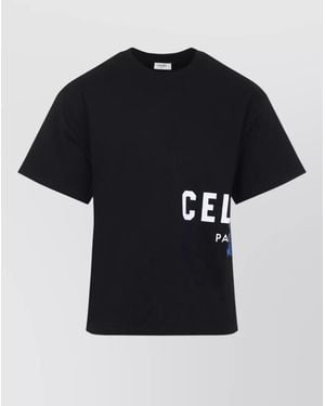 Celine Casual Crew Neck Short Sleeve T-Shirt - Black