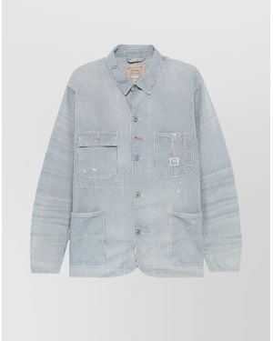 Ralph Lauren Field Jacket With Unlined Striped Pattern - Blue