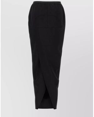Rick Owens Wool Straight Skirt - Black