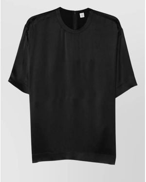 TOTEME Satin Crew Neck Blouse - Black