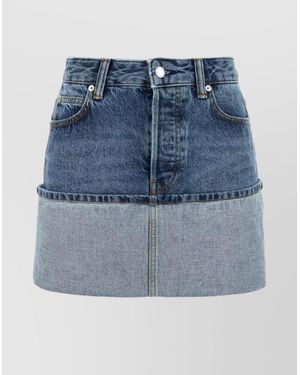 Alexander Wang Denim Mini Skirt Contrast Hem - Blue