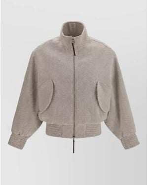 Jacquemus Wool Padded Bomber Jacket - Natural