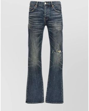 Purple Distressed Fade Jeans Belt Loops - Blue