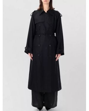 Frankie Shop Veyron Twill Trench Coat Belted - Black
