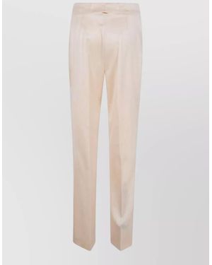 Twinset Knee Length Trousers Belt Loops Pleated - White