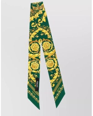 Versace Long Bandeau Scarf Barocco Floral Pattern - Green